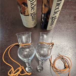 Vintage 1970s Holmegaard of Copenhagen pair of Couples Neck Glasses